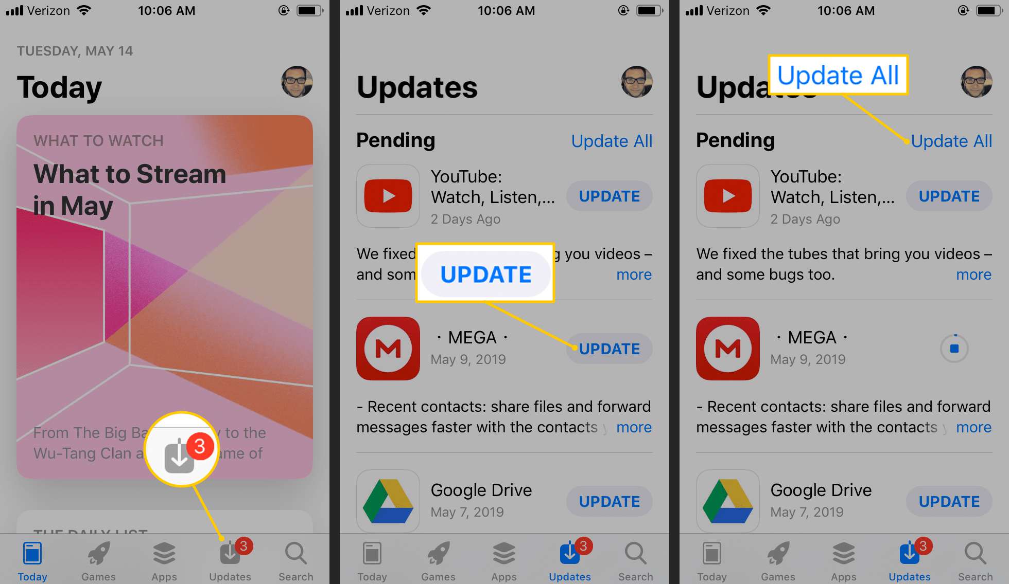 Iphone app store updates werden nicht angezeigt